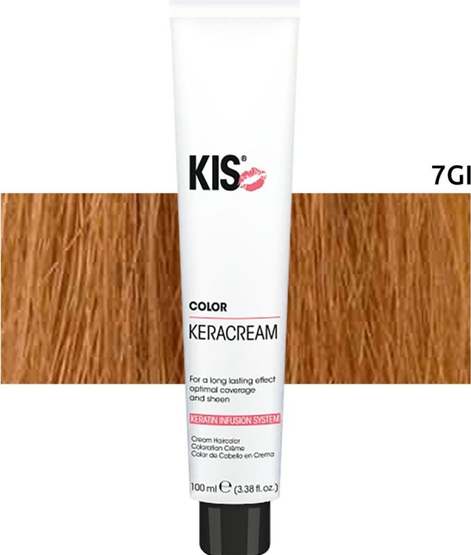 KIS - KeraCream Color - Haarverf - Middel Goudblond Intensief - 100% Grijsdekking
