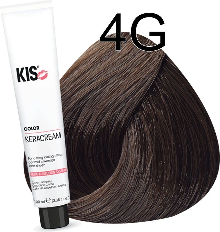KIS - KeraCream Color - Haarverf - 4G Middel Goudbruin - 100ml