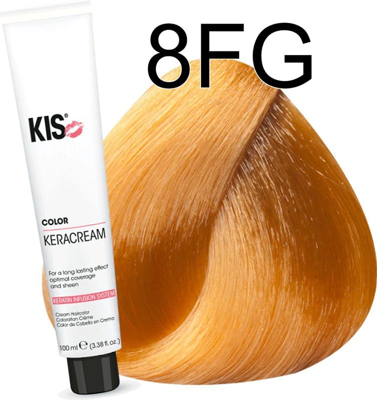 KIS - KeraCream Color - Haarverf - Goudblond - 8FG - Permanente Kleurcrème