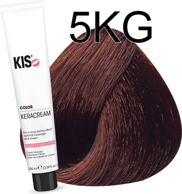 KIS - KeraCream Color - Haarverf - Donker Koper Goudbruin - 5KG