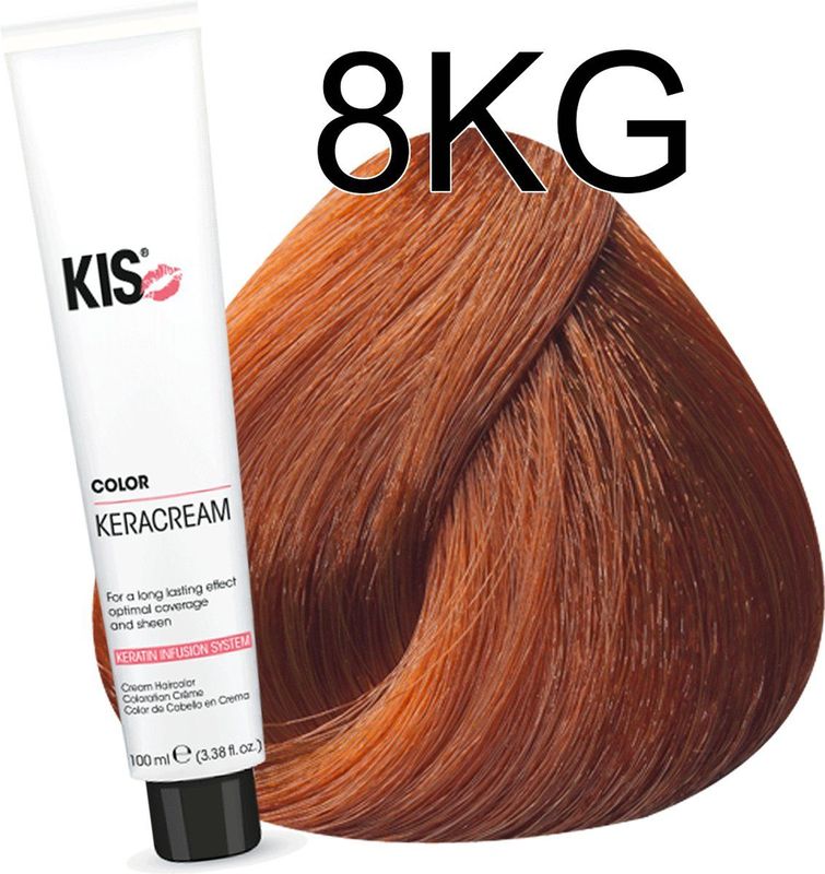 KIS - KeraCream Color - Haarverf - Licht Koper Goudblond - 2x100ml