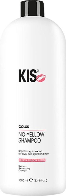 KIS - Care - No-Yellow Shampoo - 1000 ml - Zilvershampoo voor Lichtblond en Grijs Haar