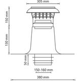 Anjo - Vent-Alu 3000 - Ontluchting - Dubbelwandig - Aluminium - Plat Dak