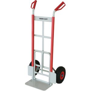 Magnacart Steekwagen MCH4 - 150KG - Opvouwbare Laadklep - Staal - 71,5 x 54,5 x 114 CM - Privé en Zakelijk Gebruik - Grijs/Rood