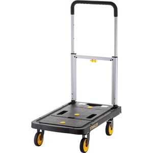 Stanley Opvouwbare Platformwagen PC517 - Max. 120KG - Aluminium - 68 x 41 x 92 CM - Anti-Slip Platform - Zwart/Geel