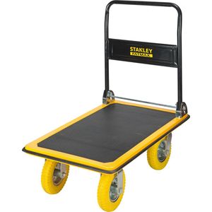 STANLEY FATMAX FXWT-704 Inklapbare stalen platformwagen, 300 kg laadvermogen, grote en robuuste wielen, van zwaar en duurzaam staal, zwart/geel