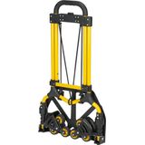 Stanley Opvouwbare Steekwagen SXWTD-FT584 - Max. 60KG - Lichtgewicht Aluminium - Incl. Elastiek - 45 x 39 x 104 CM - Zwart/Geel