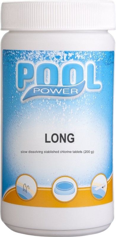 Pool Power zwembad chloortabletten langzaam oplossend 200 grams - Voor grote zwembaden