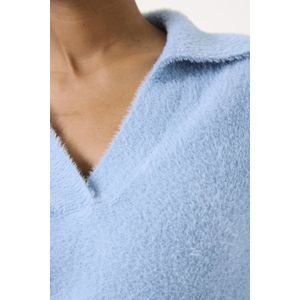 GARCIA - Fluffy Gebreide Trui - Blauw - 72% Polyamide, 18% Viscose, 10% Polyester
