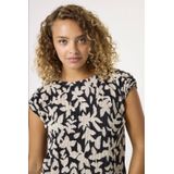 T-shirt - Schouderdetail - Glitter - Korte Mouwen - Ronde Hals - Regular Fit - 100% Polyester