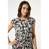 T-shirt - Schouderdetail - Glitter - Korte Mouwen - Ronde Hals - Regular Fit - 100% Polyester