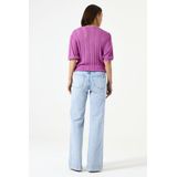 GARCIA - Ajour Trui - Paars - 85% Viscose, 15% Polyamide