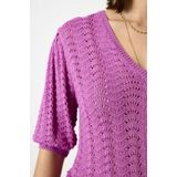 GARCIA - Ajour Trui - Paars - 85% Viscose, 15% Polyamide