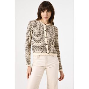 GARCIA - Vest - Wit - Katoenmix - Knoopsluiting en Paspelzakken