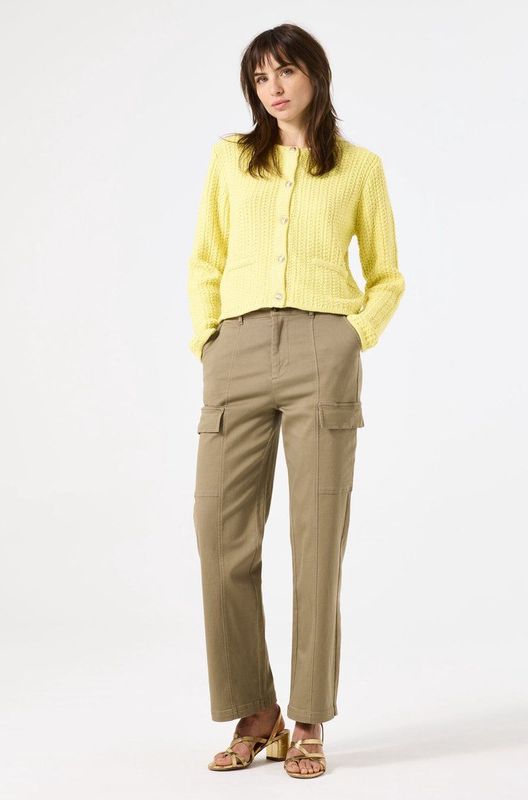 GARCIA - B50111 - Broek - Groen - Twill, Straight Fit, Medium Waist, Knoop- en Ritssluiting