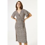 GARCIA - All Over Print Jurk - Wit - Crinkle - Korte Mouwen