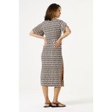 GARCIA - Crinkle Jurk - Allover Print - Korte Mouwen - V-hals - Tailleceintuur - Regular Fit - 98% Gerecycled Polyester