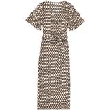 GARCIA - Crinkle Jurk - Allover Print - Korte Mouwen - V-hals - Tailleceintuur - Regular Fit - 98% Gerecycled Polyester