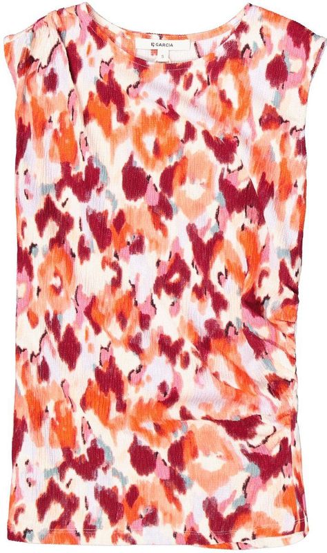 Garcia - Crinkle Top - Oranje - 98% Recycled Polyester 2% Elastaan