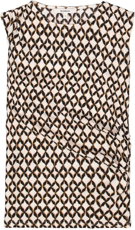 Garcia - Top - Zwart-Beige - Katoen