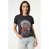 GARCIA - Chest Print T-shirt - Gray - Korte Mouw - Recycled Materiaal