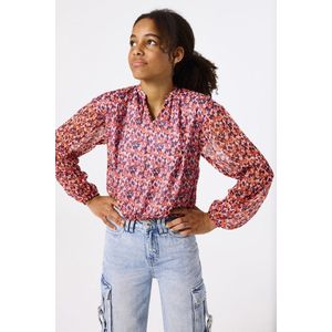 GARCIA - Blouse - Oranje - 100% Recycled Polyester - V-hals, Lange Mouwen