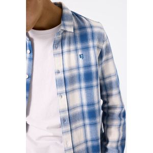 GARCIA - Geruit Overhemd - Blauw - Flanel - Katoen