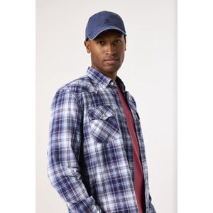 GARCIA - Overhemd - Blauw - Geruit - Katoen