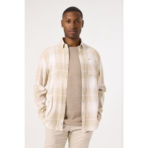 GARCIA - Bruin Geruit Overhemd - Katoen/Linnen - Lange Mouwen