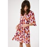 GARCIA - A-lijn Jurk - Rood - Chiffon - Korte Mouwen