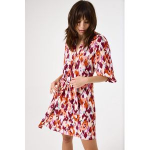 GARCIA - A-lijn Jurk - Rood - Chiffon - Korte Mouwen