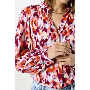 Blouse - Chiffon - Lange Mouw - Losse Pasvorm - All-over Patroon