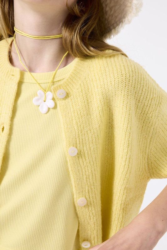 Garcia - Gebreid Vest - Korte Mouwen - Ronde Hals - Regular Fit