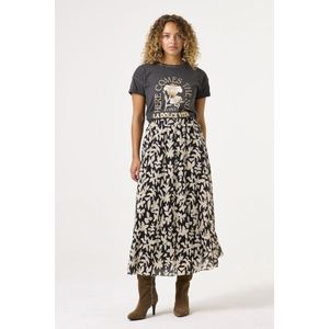 Garcia Rok - Zwart - 100% Polyester - Gebloemd - Lange Lengte