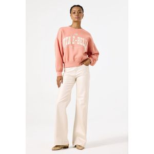 GARCIA Dames Text print Trui Roze Long mouw
