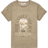 GARCIA - Chest Print T-shirt - Groen - Korte Mouw - 50% Katoen, 50% Recycled Katoen