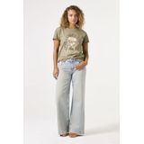 GARCIA - Chest Print T-shirt - Groen - Korte Mouw - 50% Katoen, 50% Recycled Katoen