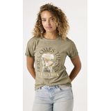 GARCIA - Chest Print T-shirt - Groen - Korte Mouw - 50% Katoen, 50% Recycled Katoen