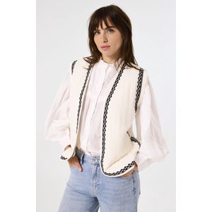 Gilet - Wide Fit - Gestructeerde Stof - 46% Polyester, 41% Katoen, 12% Viscose, 1% Elastaan