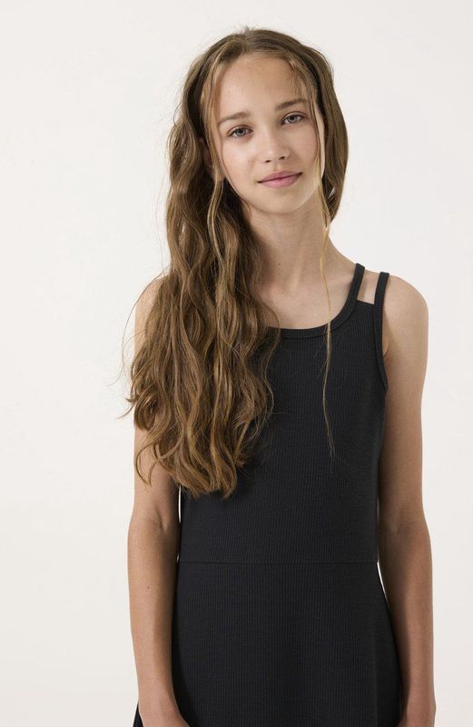 GARCIA Meisjes Jurk - Grijs - Ribstof - Open Schouderdetails