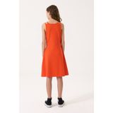 GARCIA - Midi Jurk - Oranje - 100% Recycled Polyester - Lange Mouwen V-hals
