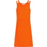 GARCIA - Midi Jurk - Oranje - 100% Recycled Polyester - Lange Mouwen V-hals