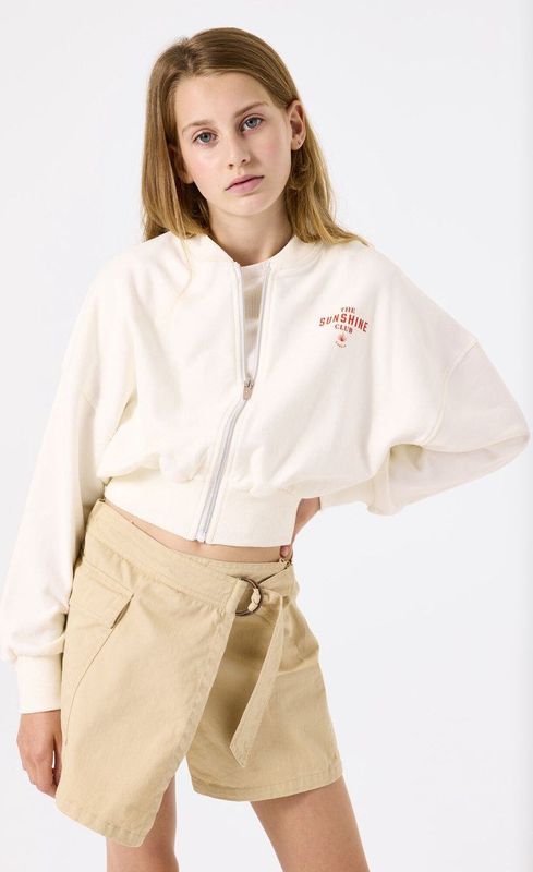 GARCIA - Vest - Wit - Katoen/Polyester - Bombervest met Print