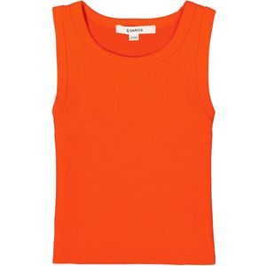 GARCIA - Meisjes Top - Oranje - Ribstof - Regular Fit