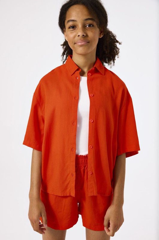 GARCIA - Shorts - Oranje - Katoenen Chambray - Loose Fit