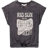 GARCIA - Chest Print T-shirt - Gray - Katoen - Korte Mouwen