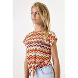 GARCIA - Jacquard Geweven T-shirt - Multicolor - 96% Polyester, 4% Elastaan