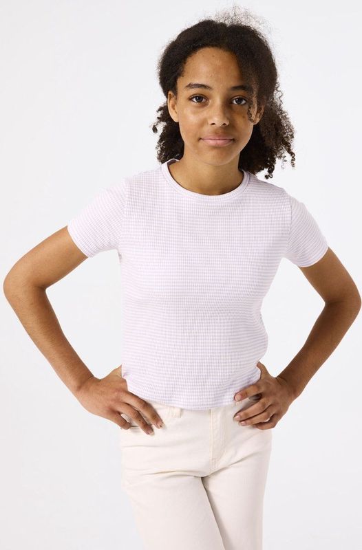 GARCIA - T-shirt - Paars - Katoen - Korte Mouwen - Slim Fit