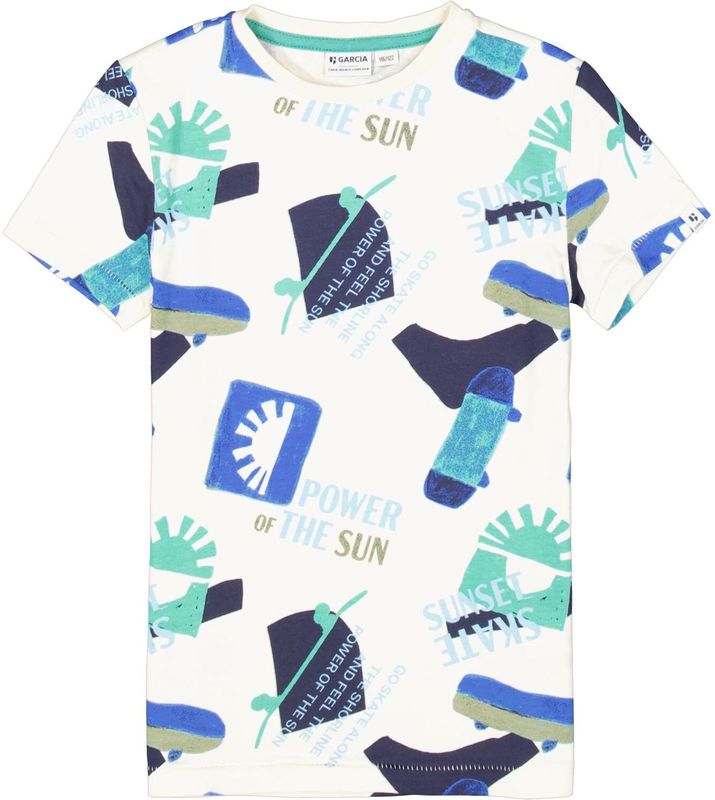 GARCIA - T-shirt - Wit - Katoen - Allover Print