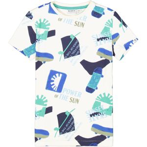 GARCIA T-shirt - Wit - Katoen - Korte Mouwen - All Over Print